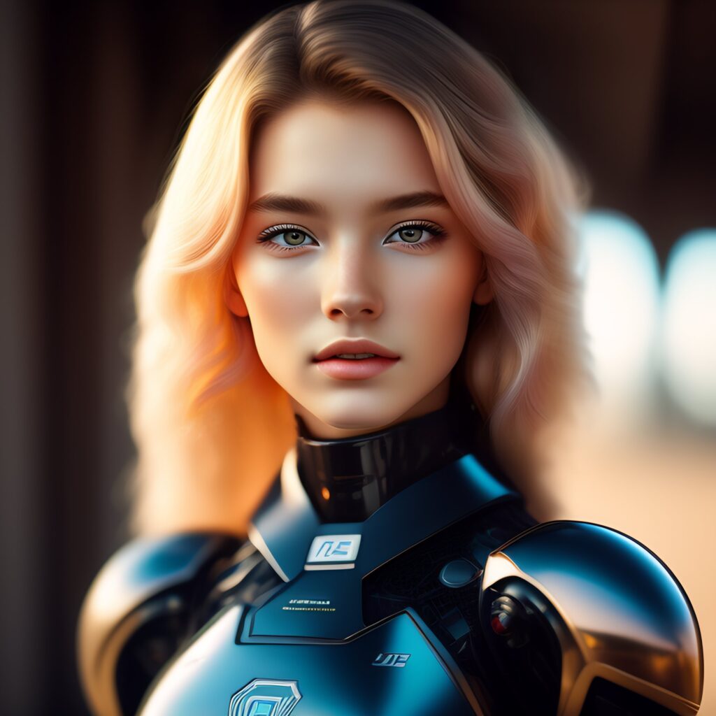 Professional photo of an 18 years old robotic girl | AxiaBits | Unlocking Limitless Creativity & Automation