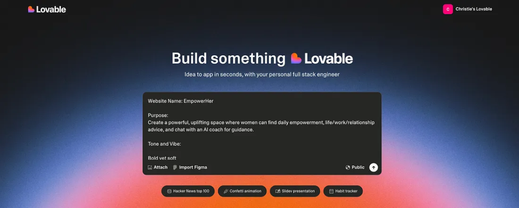 Paste the Prompt into Lovable-axiabits