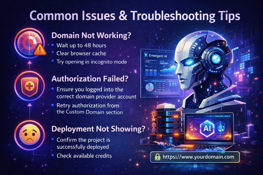 How to Connect a Custom Domain to Emergent AI (Step-by-Step Guide) 2 Common Issues & Troubleshooting Tips-axiabits