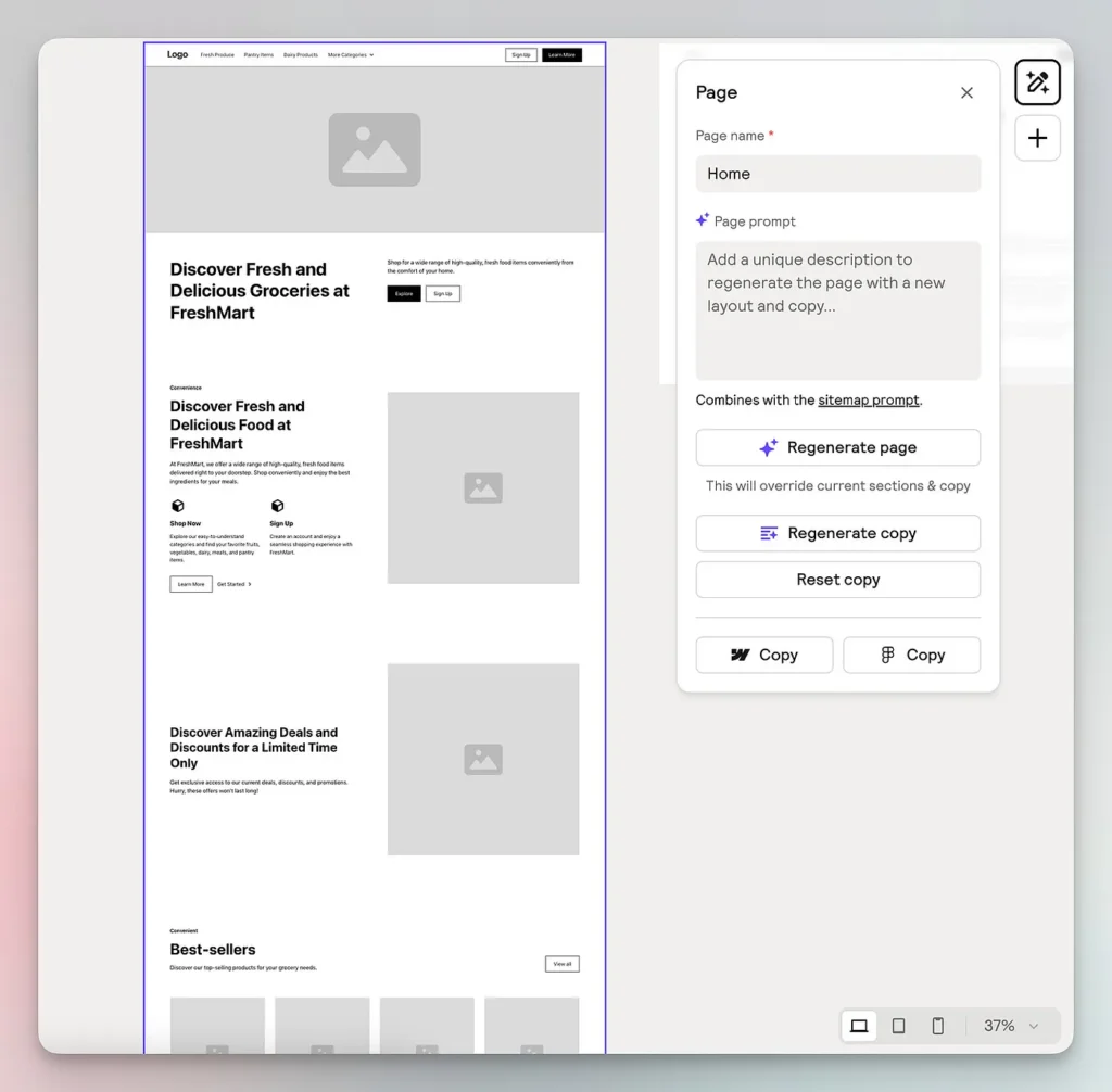 How To Use Relume AI To Generate UI in 2026 3 Regenerate Designs -axiabits