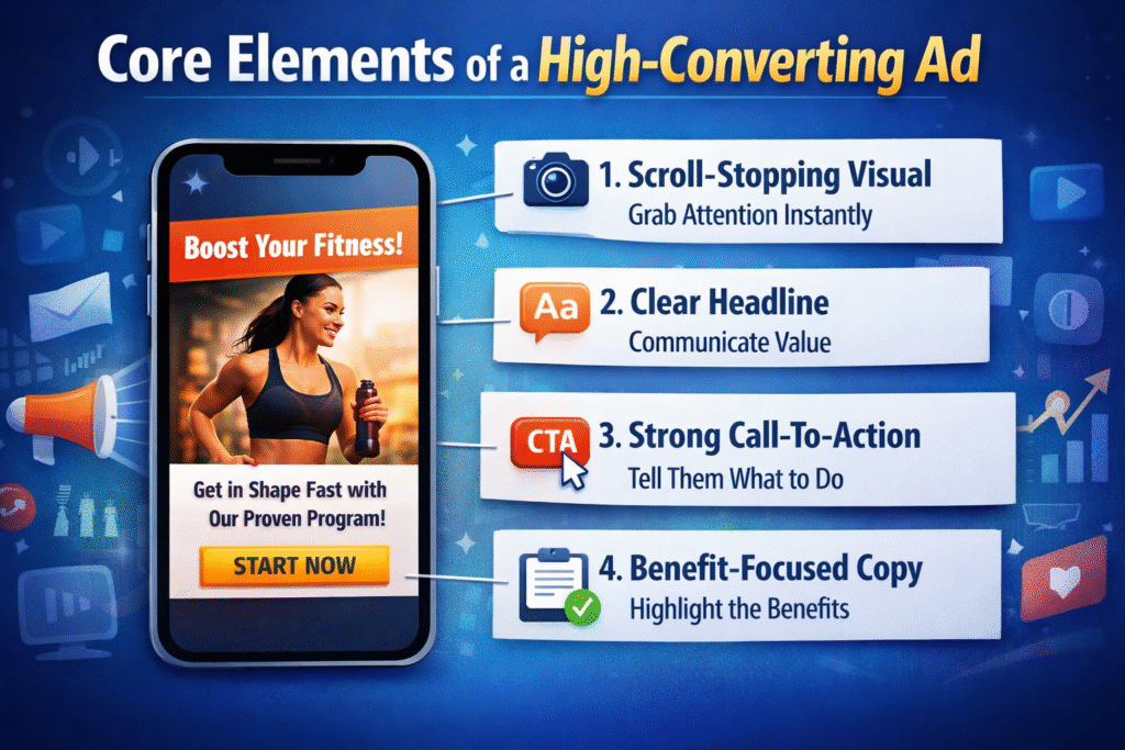 How to Create High-Converting Ad Creatives Step by Step 2 Core Elements of a High-Converting Ad-axiabits
